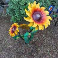 Medium Painted Sunflowers with Ladybug
